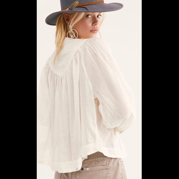 NWT Free People Cool Meadow Top Ivory - Picture 2 of 8
